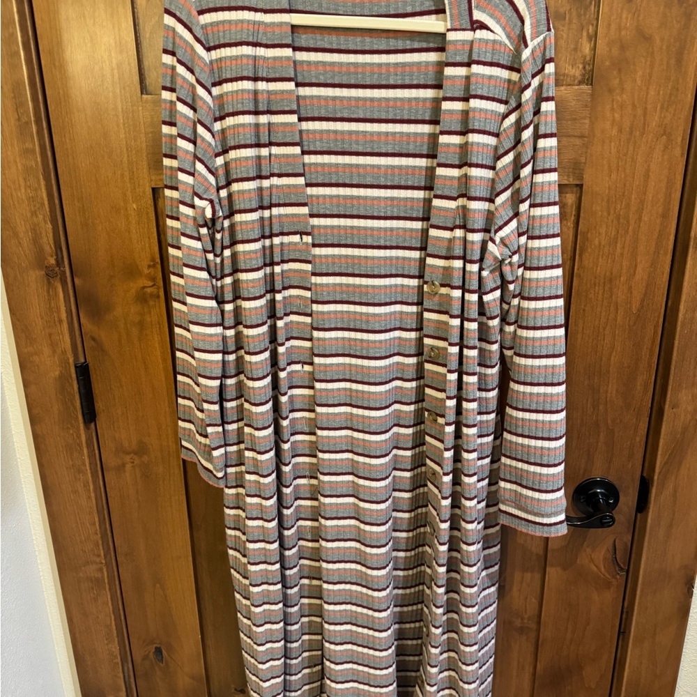 LOFT Multicolor Striped Cardigan